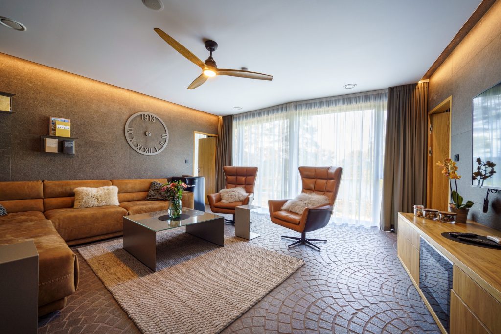 Interior of modern room in luxury hotel